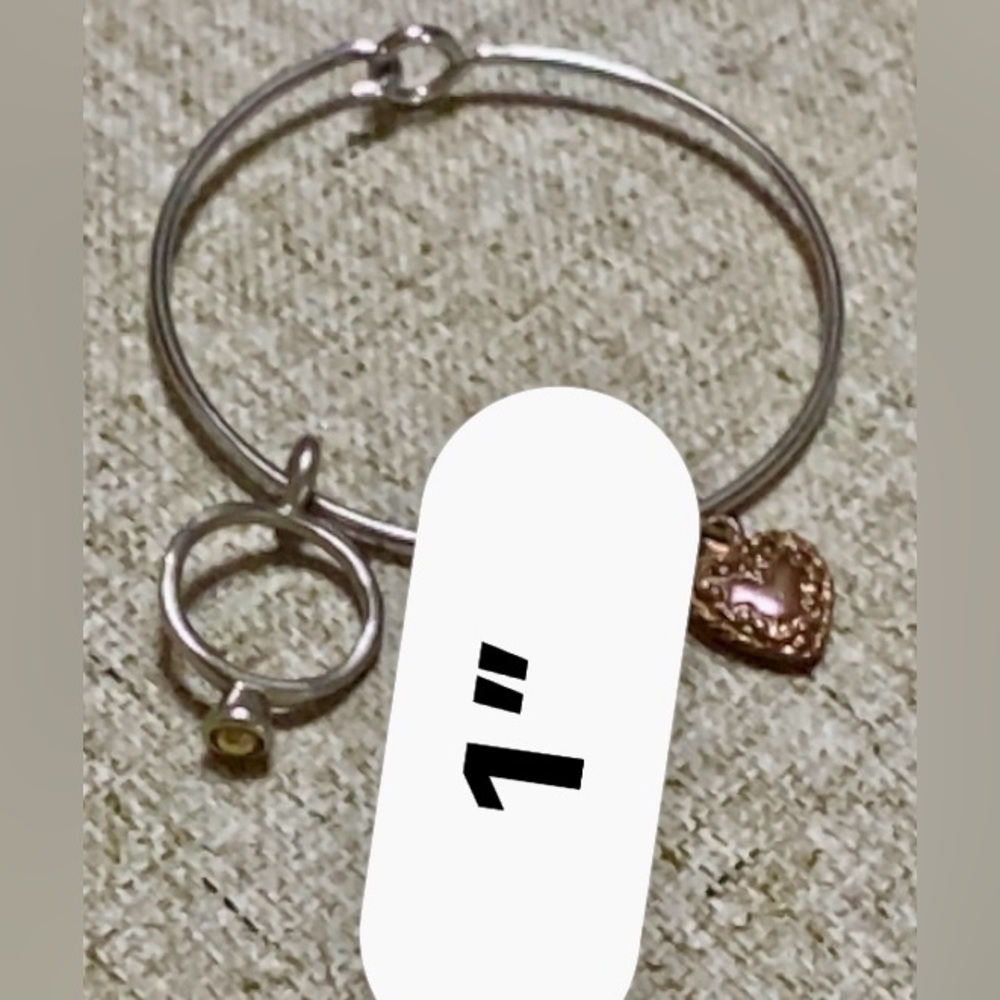 Silver Charm Bracelet with Red and Gold Accents - Picture 6 of 10